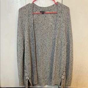 American Eagle Outfitters Gray Open-Front Cardigan